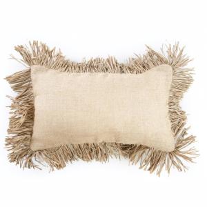 Coussin en jute et raphia naturel 30x50