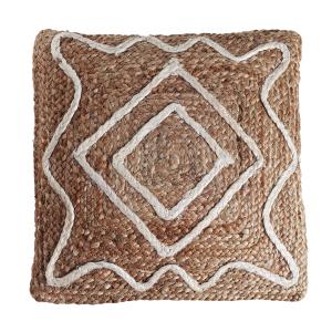 Coussin en jute marron 44x8x44 cm