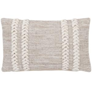 Coussin en laine style rustique blanc et gris 30x50