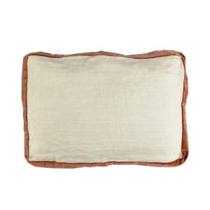 Coussin en lin blanc et cannelle 60X40