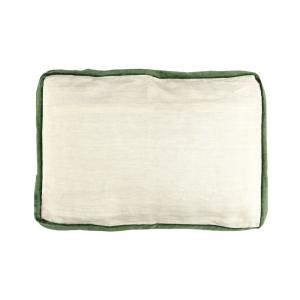 Coussin en lin blanc et vert 60X40