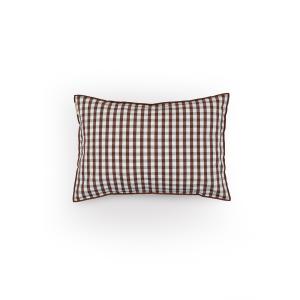 Coussin en lin / coton bio Vichy Noisette 35x50 cm