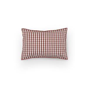 Coussin en lin / coton bio Vichy Rouille 35x50 cm