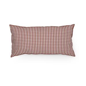 Coussin en lin / coton bio Vichy Rouille 45x90 cm