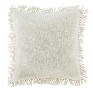 Coussin en lin et coton écru 45x45