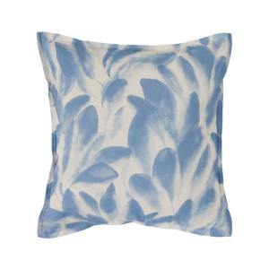 Coussin en lin et en coton ecru/bleu gris 45 x 45 cm