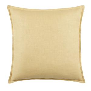 Coussin en lin lavé jaune vanille 60x60, OEKO-TEX®