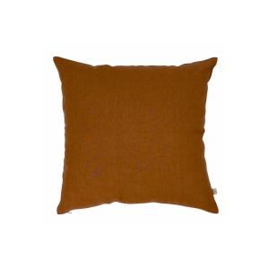 Coussin en lin lavé marron caramel 45x45