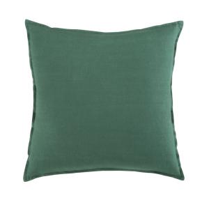 Coussin en lin lavé vert basilic 60x60