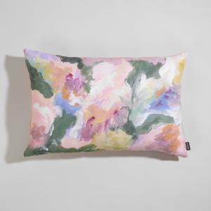 Coussin en lin motif abstrait multicolore 60x40