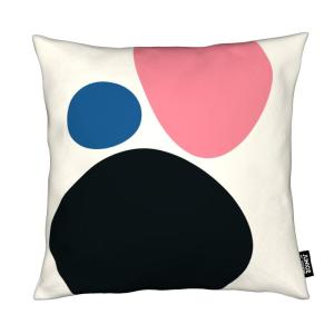 Coussin en microfibre en bleu & noir 30x30