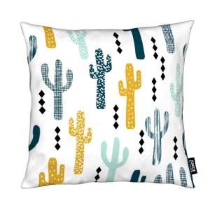 Coussin en microfibre en jaune & vert 50x50