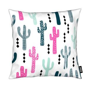 Coussin en microfibre en rose & vert 40x40