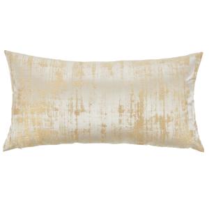 Coussin en polyester recyclé tissé jacquard doré et beige 3…