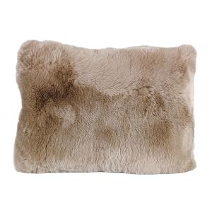 Coussin en rex rabbit beige 30x40cm