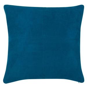 Coussin en suédine bleu canard 60x60