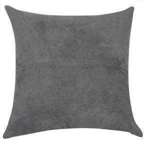 Coussin en suédine gris charbon 60x60