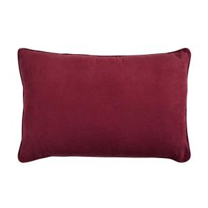 Coussin en suédine rouge bourgogne 60x40