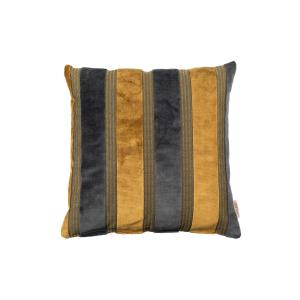 Coussin en tissu jaune et gris