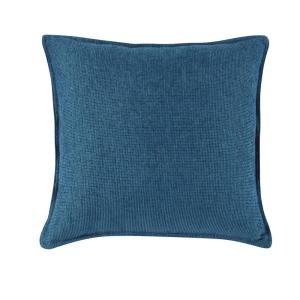 Coussin en velours bleu paon 60x60