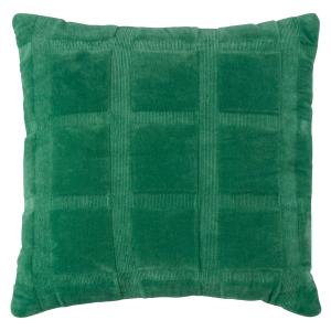 Coussin en velours de coton brodé effet matelassé vert 40x4…