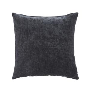 Coussin en velours effet vieilli gris anthracite 45x45