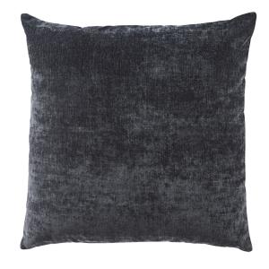 Coussin en velours effet vieilli gris anthracite 60x60