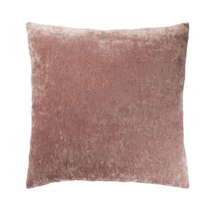 Coussin en velours effet vieilli vieux rose 60x60