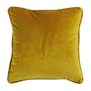 Coussin en velours jaune 40x40