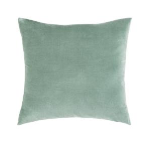 Coussin en velours vert tilleul 45x45