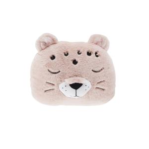 Coussin enfant léopard rose, blanc et noir