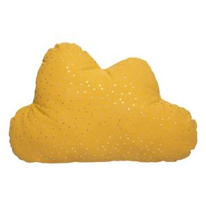 Coussin enfant ''nuage'' coton jaune ocre 45x28 cm
