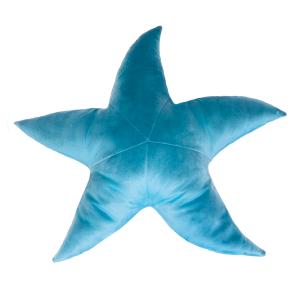 Coussin étoile de mer en velours bleu