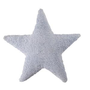 Coussin étoile en coton bleu 54x54