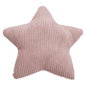 Coussin étoile velours cotelé rose env. 55 cm
