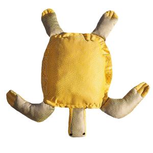 Coussin extérieur tortue jaune et gris