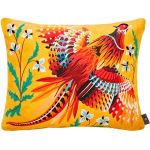 Coussin faisan velours Jaune 37 x 47