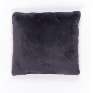 Coussin fausse fourrure anthracite 45x45