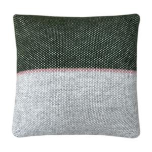 Coussin Festivité en laine carré vert aube