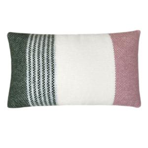 Coussin Festivité en laine rectangle vert aube 35x60