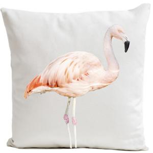 Coussin Flament Rose Pink Flamingo Velours 40x40cm