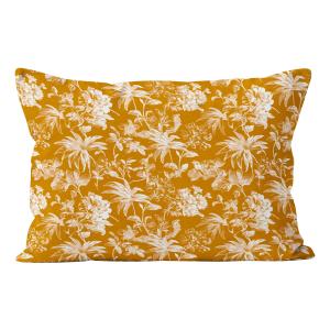 Coussin floral coton bronze 40x60cm