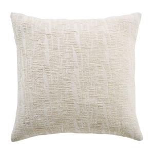 Coussin garni en jacquard beige et gris 45x45