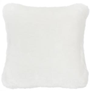 Coussin imitation fourrure blanche 45x45