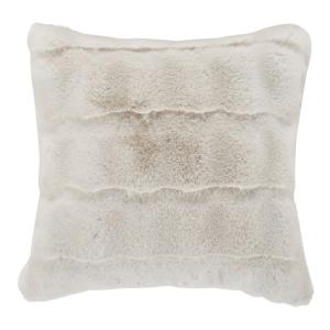 Coussin imitation fourrure écrue 45x45