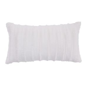 Coussin imitation fourrure écrue 50x30