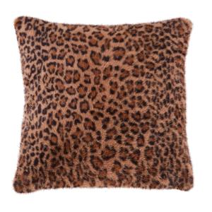 Coussin imitation fourrure imprimé leopard 45x45