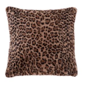 Coussin imitation fourrure imprimé leopard 45x45