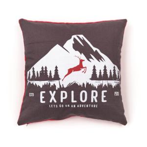 Coussin imprimé coton  40x40 cm Gris anthracite