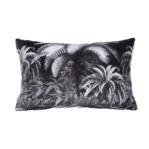 Coussin imprimé effet velours 40x60cm noir et blanc